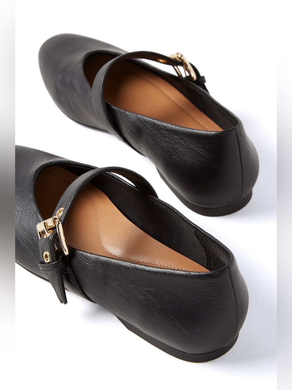 DOLCE VITA Mulaney Black Mary Jane Flats with Gold Accent Buckles - Picture 4 of 13